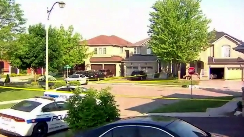 The scene of a fatal shooting in Brampton on May 26, 2018 is seen. 