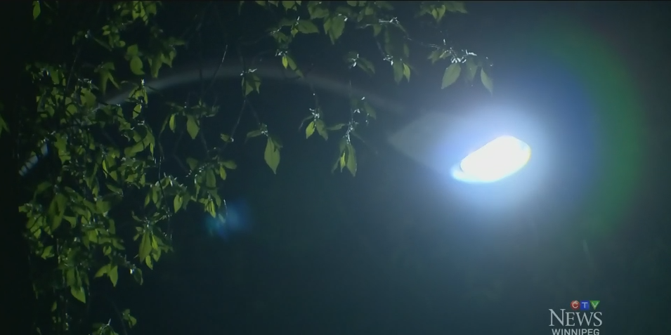 An LED street light is pictured in this CTV file i
