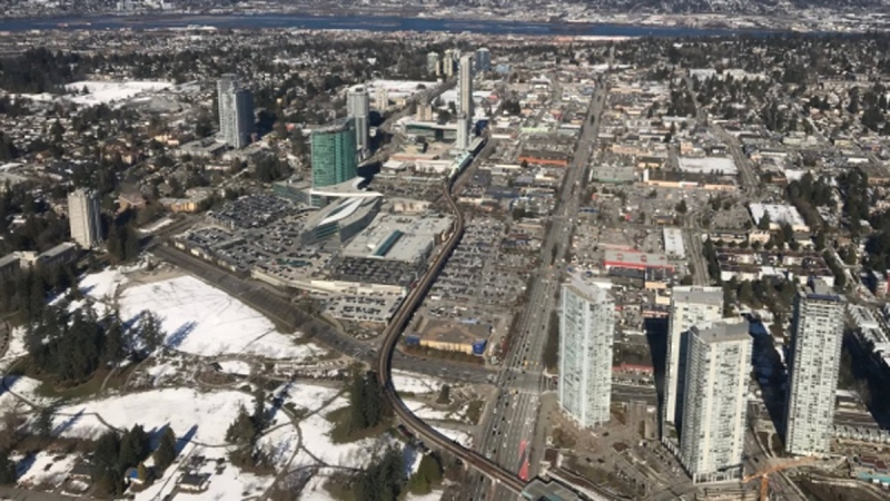 Surrey is seen in this undated file image from CTV's Chopper 9 helicopter. 