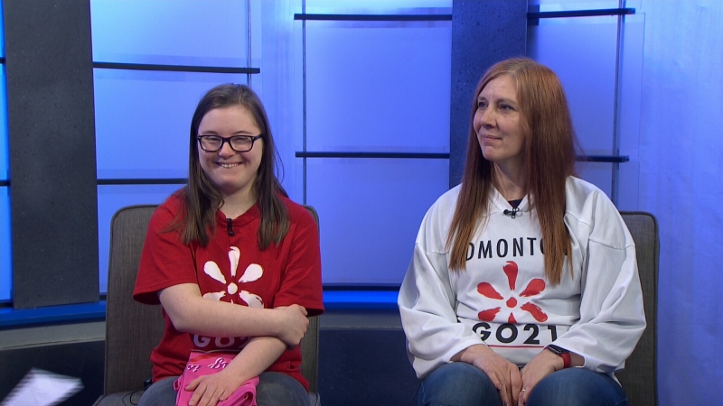 Kristen and Heather Pospisil appeared on CTV Morning Live to promote the upcoming GO 21 YEG Walk for Down Syndrome.
