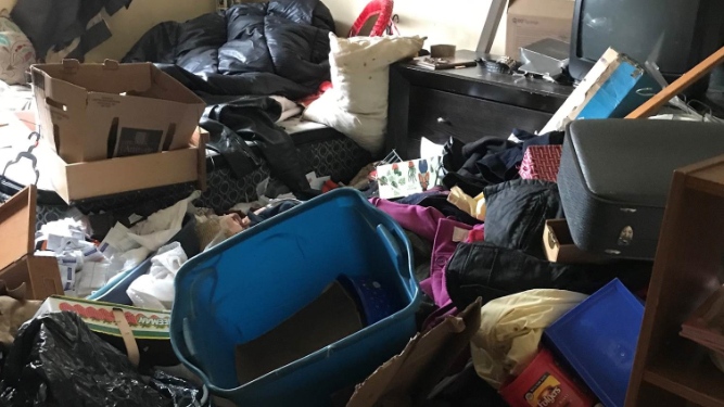 The London Fire Department has provided a photo of a residence they entered in which there was hoarding. 