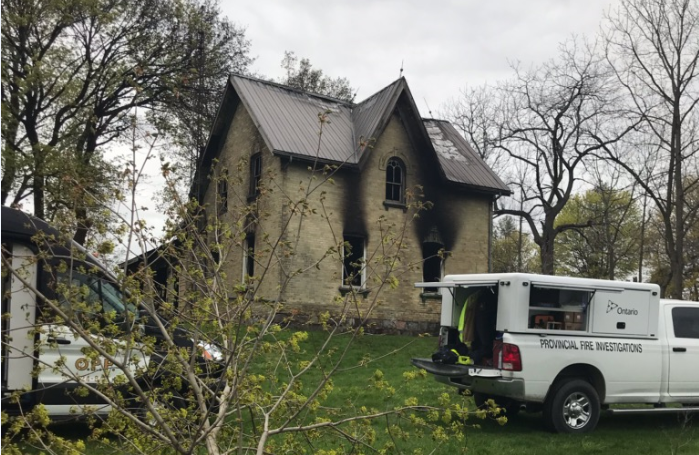 OPP and the Fire Marshal investigate a fatal house fire in Huron on Saturday, May 18, 2019 near Londesborough.