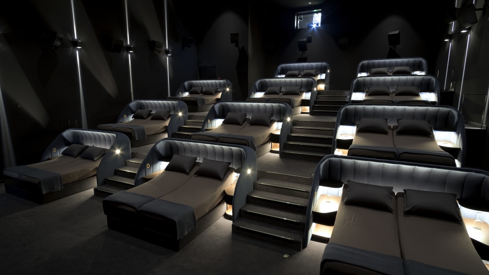 this cinema in switzerland offers double beds instead of