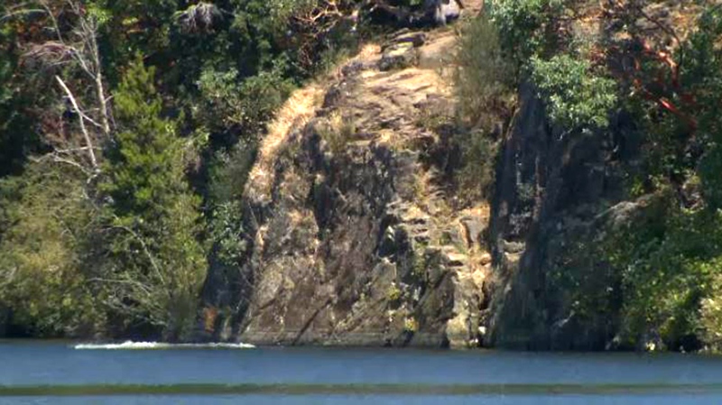 A cliff face at Thetis Lake in View Royal is shown in this undated file photo. 
