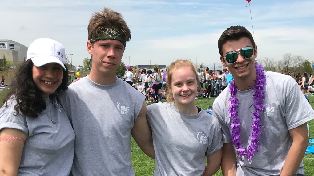 Students pose at a Relay for Life