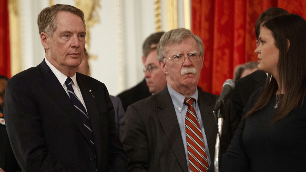 Lighthizer, left, Bolton and Sanders
