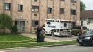 Windsor police are investigating after a homicide at 591 Wellington Avenue in Windsor, Ont., on Tuesday, May 28, 2019. (Rich Garton / CTV Windsor) 