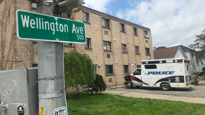 Windsor police are investigating a homicide at 591 Wellington Ave. in Windsor, Ont., on Tuesday, May 28, 2019. (Rich Garton / CTV Windsor) 