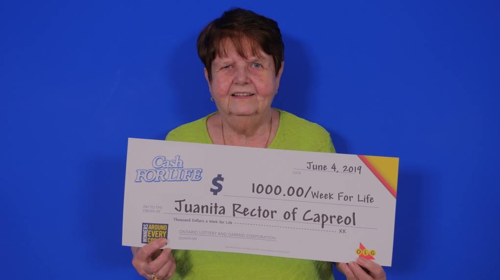 Juanita Rector of Capreol wins Cash for Life