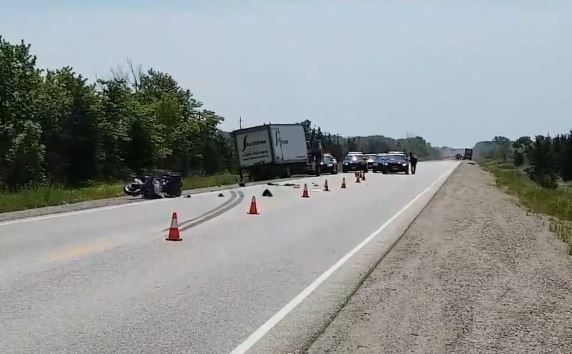 Highway 3 crash in Kingsville, Ont., on Friday June 7, 2019. (Courtesy OPP)