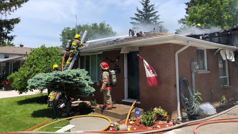 Firefighters responded to the blaze on O'Neil Street in Chatham, Ont., on Wednesday, June 12, 2019. (Courtesy CK Fire Department / Twitter)