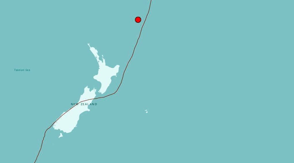  earthquake north of New Zealand.