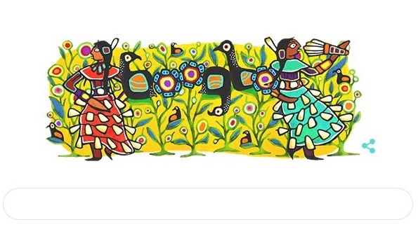 Google "doodle" Ojibwe artist's jingle dress dance