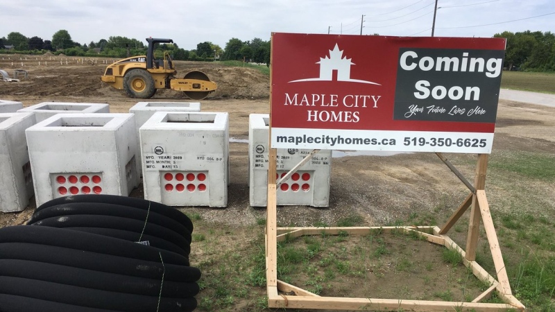 Maple City Homes site in Chatham-Kent, Ont., on Tuesday, June 18, 2019. (Chris Campbell / CTV Windsor) 