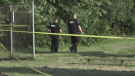 Police investigate stabbing at Jesse Davidson Park in London Ont, on Tuesday June 18, 2019. (CTV London)