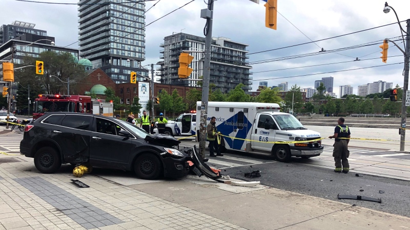 The scene of a fatal collision in Regent Park on June 20, 2019 is seen. 