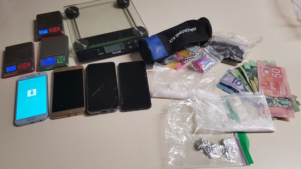 Items seized in a Cambridge drug stop