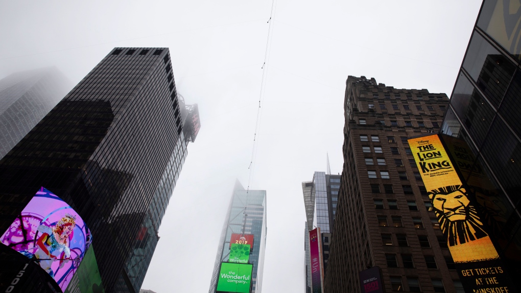 Times Square wire walk