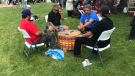 Residents take part in a drumming circle at Mic Mac Park in Windsor on June 21, 2019. ( Rich Garton / CTV Windsor )