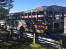 Neighbours report 'explosions' during a school bus fire at A.B. Lucas Secondary School in London, Ont. on Sunday, June 23, 2019. (Brent Lale / CTV London)