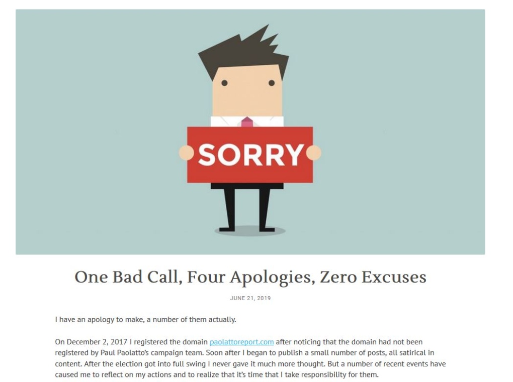 Apology issued for website tampering