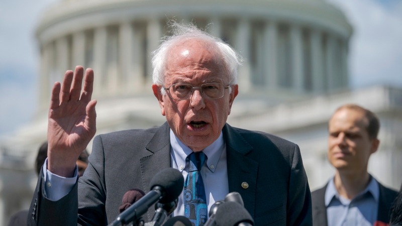 Democratic presidential candidate, Sen. Bernie Sanders, I-Vt., announces his legislation to cancel all student debt, at the Capitol in Washington, Monday, June 24, 2019. (AP Photo/J. Scott Applewhite)