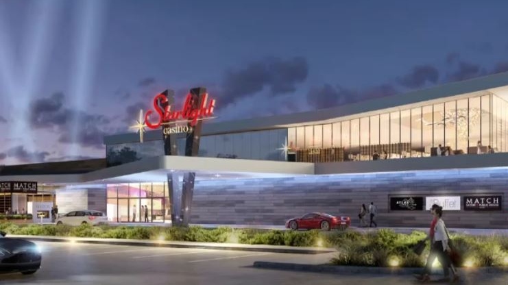 An artist's rendition shows the exterior of a new casino planned for London, Ont.
