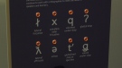 An exhibit at the 2019 International Conference on indigenous Languages, held June 24-26 at the Victoria Convention Centre, shows pronunciations of common Indigenous characters. June 24, 2019. (CTV Vancouver Island)