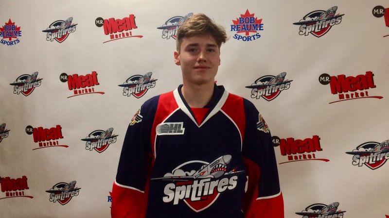 Tecumseh native Matthew Maggio is introduced to the media after being acquired by the Windsor Spitfires on June 26, 2019. ( Bob Bellacicco / CTV Windsor )