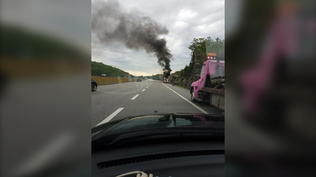 Vehicle fire on Highway 17 west of Highway 144