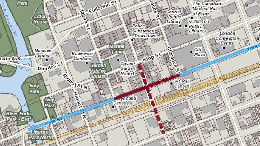 Map of York and Richmond construction 