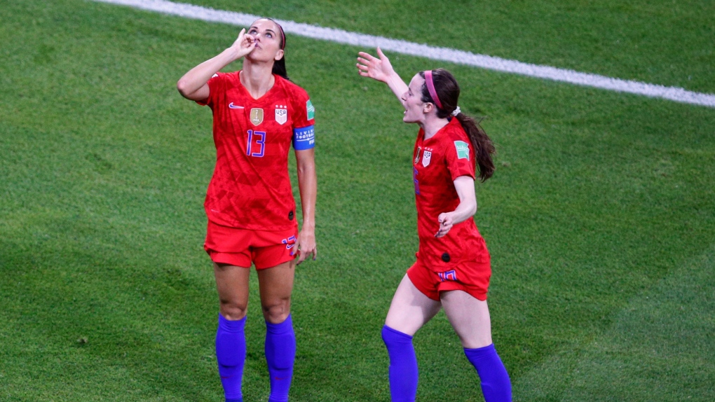 U.S. celebrates 21 victory over England in Women's World Cup semi