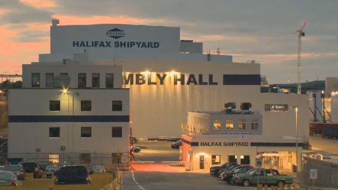 The Irving Shipyard is seen in Halifax on June 2, 2019.