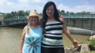 CALIPSO co-chairs Beth Ann Connors, left, and Marna Berry speak in Port Stanley, Ont. on Wednesday, July 3, 2019. (Brent Lale / CTV London)