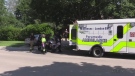 Middlesex-London EMS perform CPR on a possible drowning victim in London Ont. on July 7, 2019. (Brent Lale/CTV)