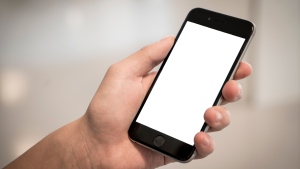 A blank cell phone is seen in this file image. 