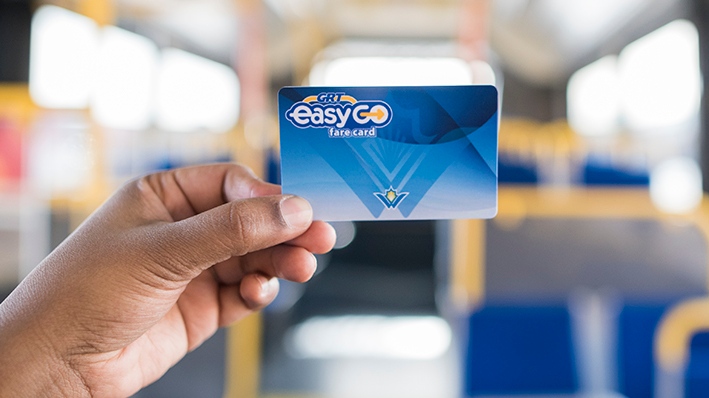 An EasyGO fare card