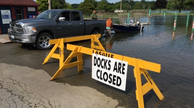 The Town of LaSalle closed its boat ramp due to high water levels on July 8, 2019. ( Chris Campbell / CTV Windsor )