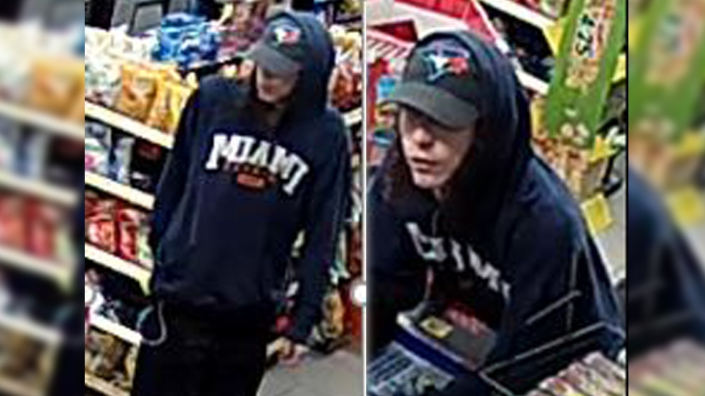 A suspect in a convenience store robbery