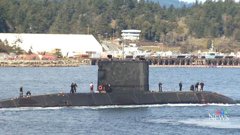 HMCS Chicoutimi returns to port at CFB Esquimalt after a 197-day deployment in 2018. (CTV Vancouver Island)