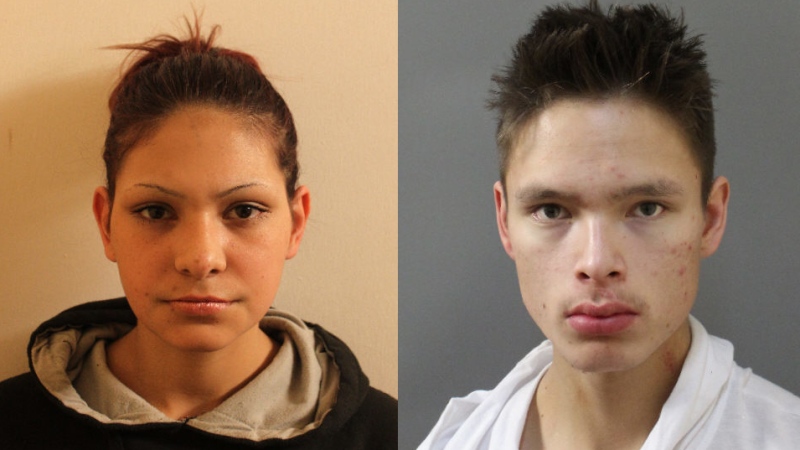 Katrina Tuckwood (left) and Elvis Mustooch (right) are being sought by RCMP for attempted murder. 
