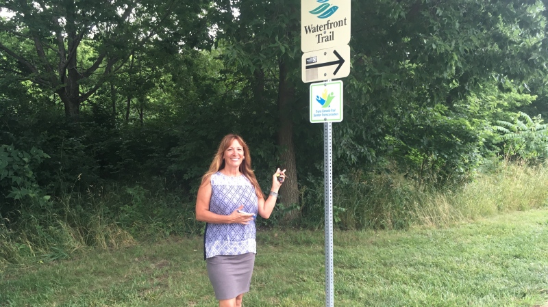 Catherine Murphy wants coyote warning signs at Malden Park in Windsor, Ont., Tuesday, July 16, 2019. (Bob Bellacicco / CTV Windsor)