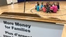 Minister of Families, Children and Social Development Jean-Yves Duclos meets children in Chatham-Kent, Ont., on Wednesday, July 17, 2019. (Michelle Maluske / CTV Windsor)