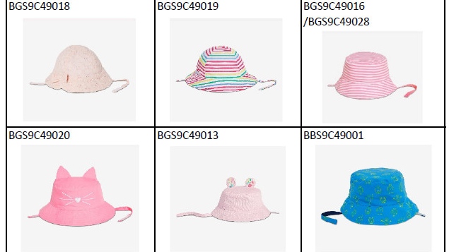 Health Canada has recalled  Joe Fresh brand baby sun hats.