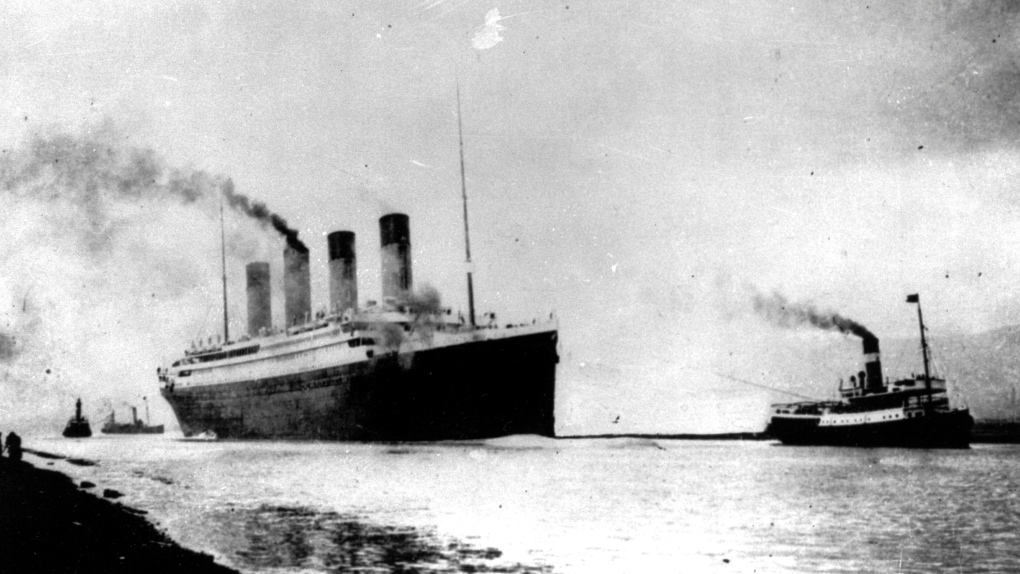 Titanic departs Southampton