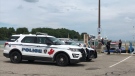 Windsor police on scene at Lakeview Marina in Windsor, Ont., on Monday, July 22,2019. (Michelle Maluske / CTV Windsor)