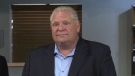 Ontario Premier Doug Ford makes an infrastructure announcement in Lucan, Ont. on Tuesday, July 23, 2019. (Jim Knight / CTV London)