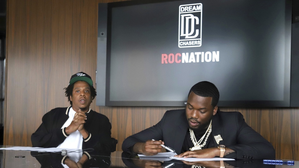 Jay-Z, left, and Meek Mill