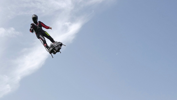 Frenchman to try flying across Channel on his flyboard | CTV News