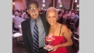 Jacqueline Gareau and her coach Medhi Jaouhar are reunited in Montreal at the Canadian Track and Field Championships Awards Gala Wednesday July 24, 2019. (Andria Case /CTV News Toronto)